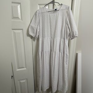 Midi length white dress